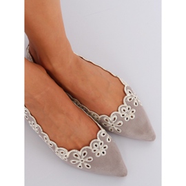 Šedé prolamované balerínky LT99P Grey šedá 2