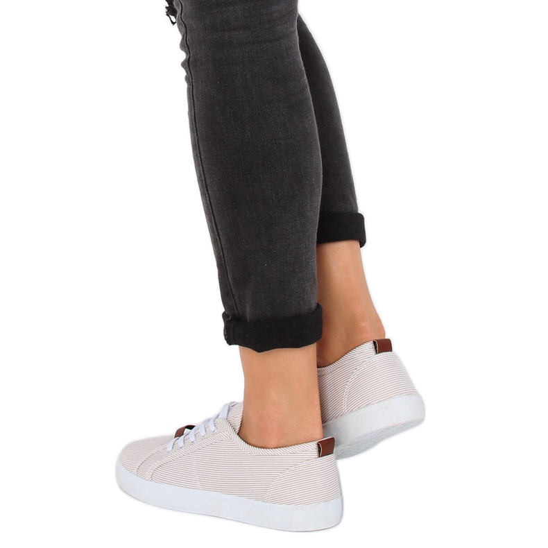 Béžové pruhované tenisky JX70P Beige béžový 2