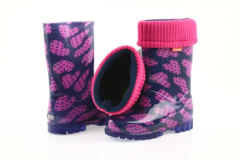 Teplé ponožkové srdce Demar Galoshes růžový námořnická modř 6
