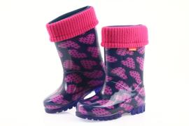Teplé ponožkové srdce Demar Galoshes růžový námořnická modř 5