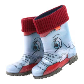 Dětské boty Demar, boty do deště s teplou ponožkou modrý 4