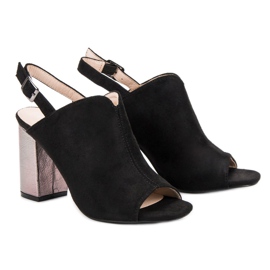 Postavené sandály na baru VINCEZA černý 2