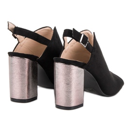 Postavené sandály na baru VINCEZA černý 1