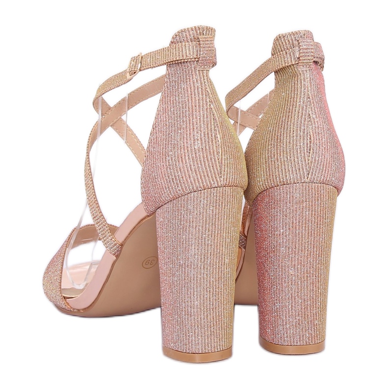 Sandály na růžovém sloupku NC791 Champagne růžový 1 Sandály na růžovém sloupku NC791 Champagne růžový 1