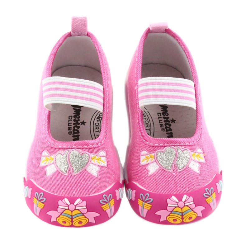 Růžové dětské tenisky American Club s gumičkou 29/19 růžový 4 Růžové dětské tenisky American Club s gumičkou 29/19 růžový 4