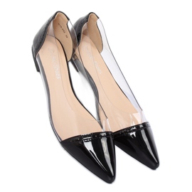 Černé průhledné balerínky N18-292 Black černá 2