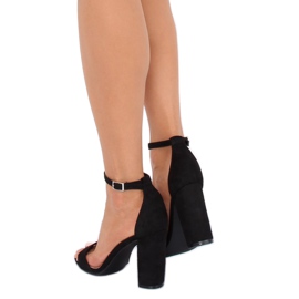 Černé sandály na sloupku Y2385-27 černé černá 2