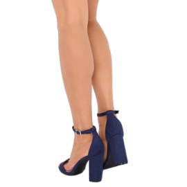 Sandály na sloupku tmavě modré Y2385-27 Navy námořnická modř 2