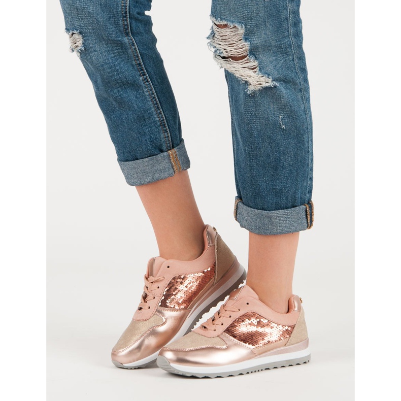 Sportovní obuv s flitry růžový 2 Sportovní obuv s flitry růžový 2