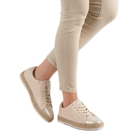Svázané espadrilky hnědý žlutá 2
