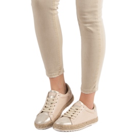Svázané espadrilky hnědý žlutá 1