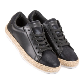 Svázané espadrilky černá 6