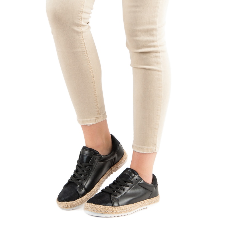 Svázané espadrilky černá 1