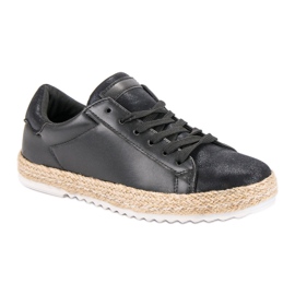 Svázané espadrilky černá 3