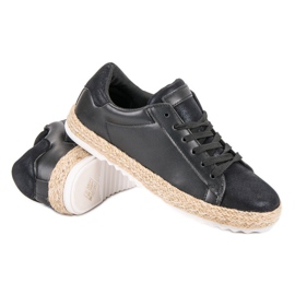 Svázané espadrilky černá 5