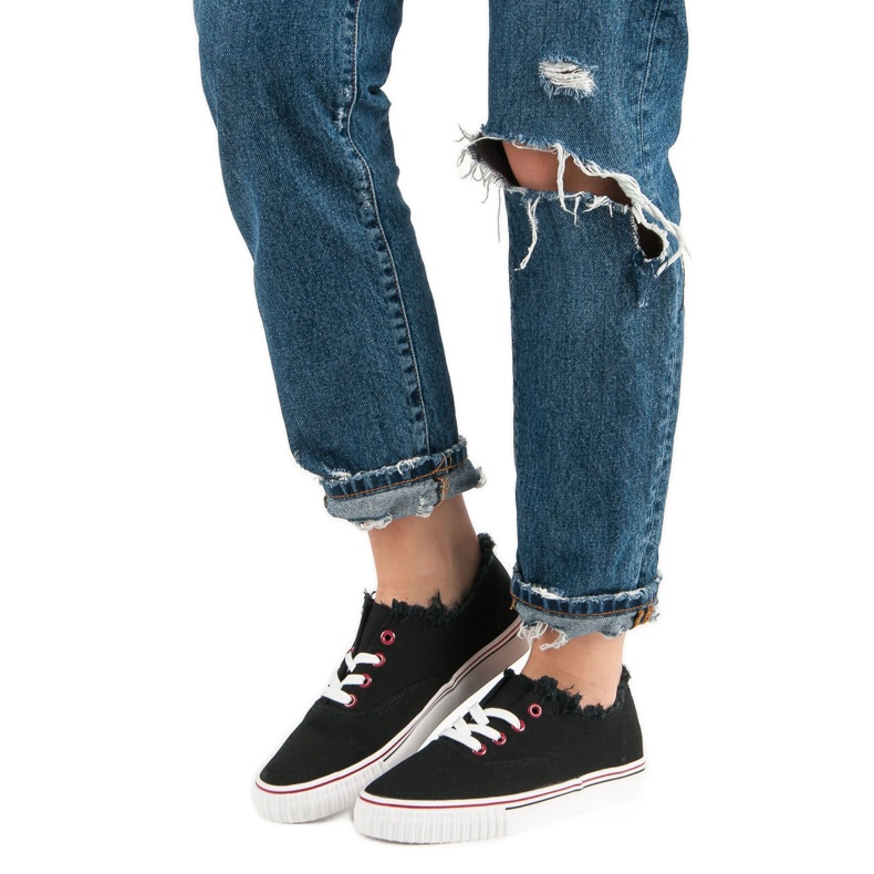 Černé textilní tenisky černý 1