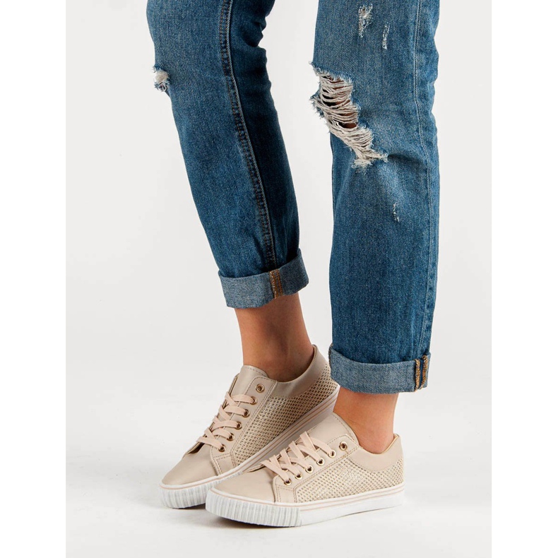 Nízké tenisky se síťovinou hnědý 2