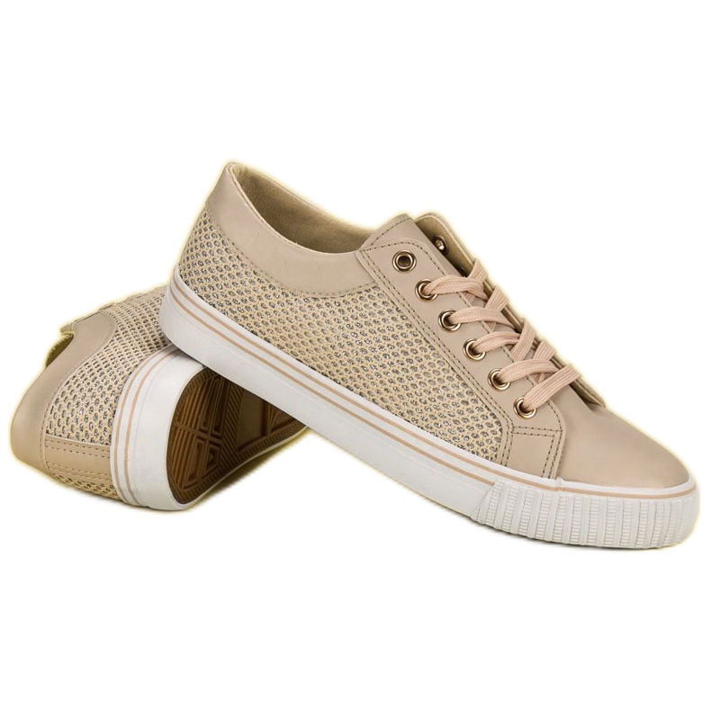 Nízké tenisky se síťovinou hnědý 1