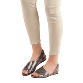 Prolamované sandály VINCEZA šedá 2