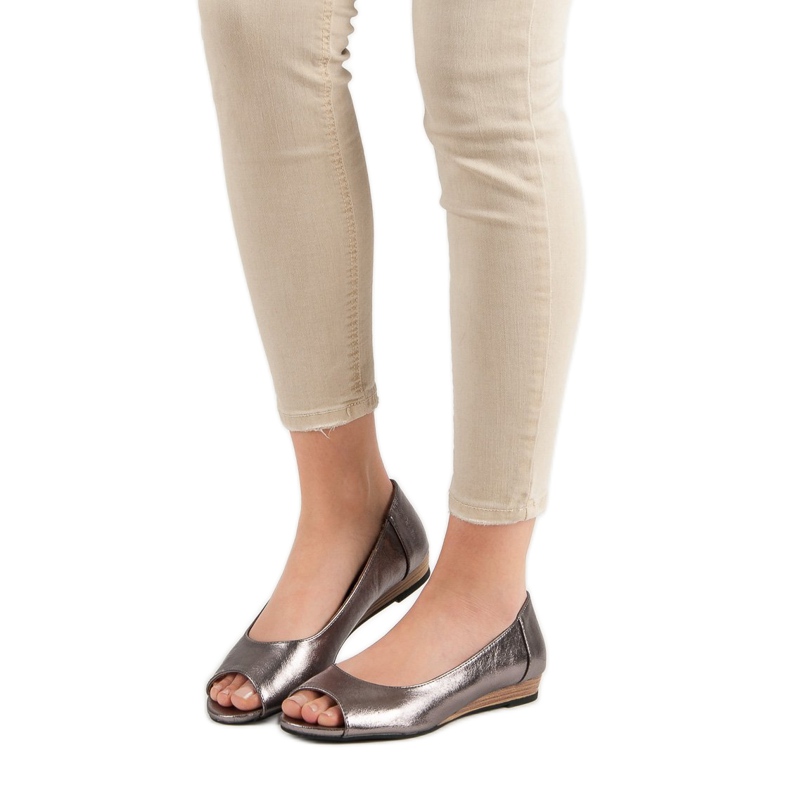 Otevřená balerína VINCEZA šedá 2 Otevřená balerína VINCEZA šedá 2