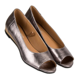 Otevřená balerína VINCEZA šedá 1 Otevřená balerína VINCEZA šedá 1