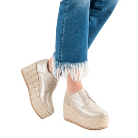 Corina Módní šněrovací espadrilky žluť 1