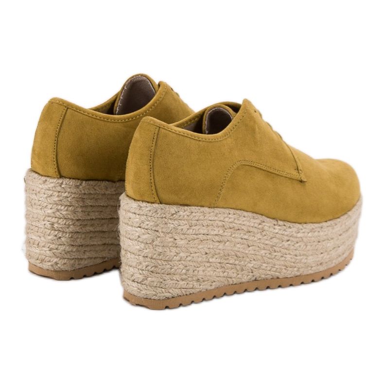 Corina Módní šněrovací espadrilky žluť 1