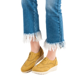 Corina Boty na klín z hořčice žlutá 2