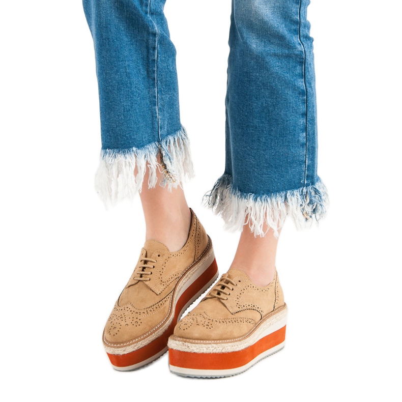 Corina Módní klínové boty hnědý 1