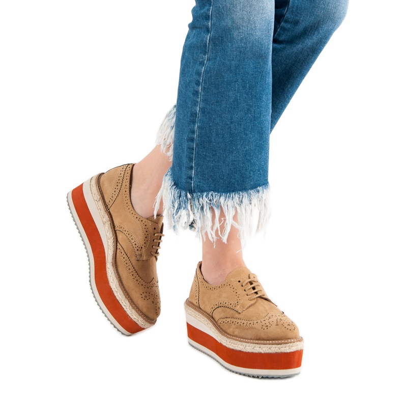 Corina Módní klínové boty hnědý 2