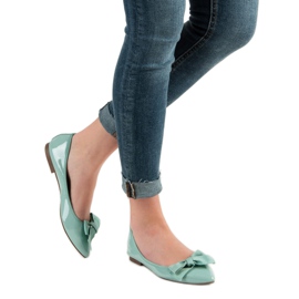 Corina Lakované balerínky s mašlí zelená 2