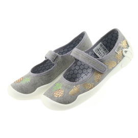 Pantofle Befado dětské boty 114Y345 suchý zip šedá žlutá 3 Pantofle Befado dětské boty 114Y345 suchý zip šedá žlutá 3