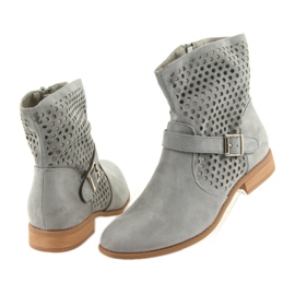 M.Daszyński Šedá semišová šedá dámská neformální obuv SA142 4