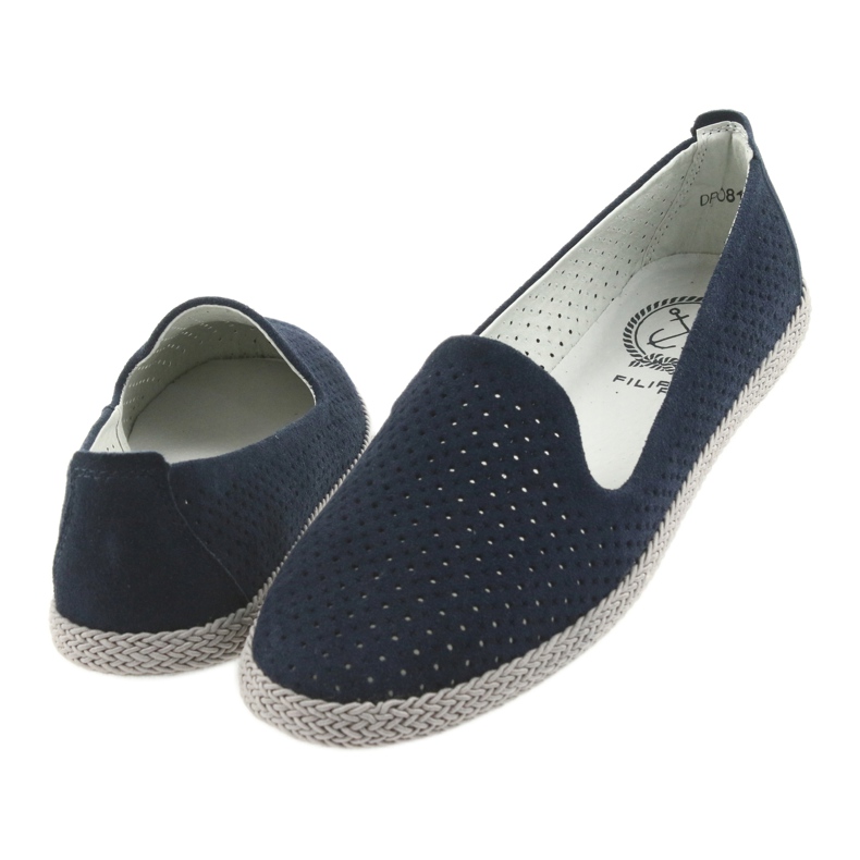 Filippo Dámské dámské balerínky espadrilky F 081 námořnická modř 4