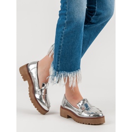 Corina Lakované mokasíny šedá 2