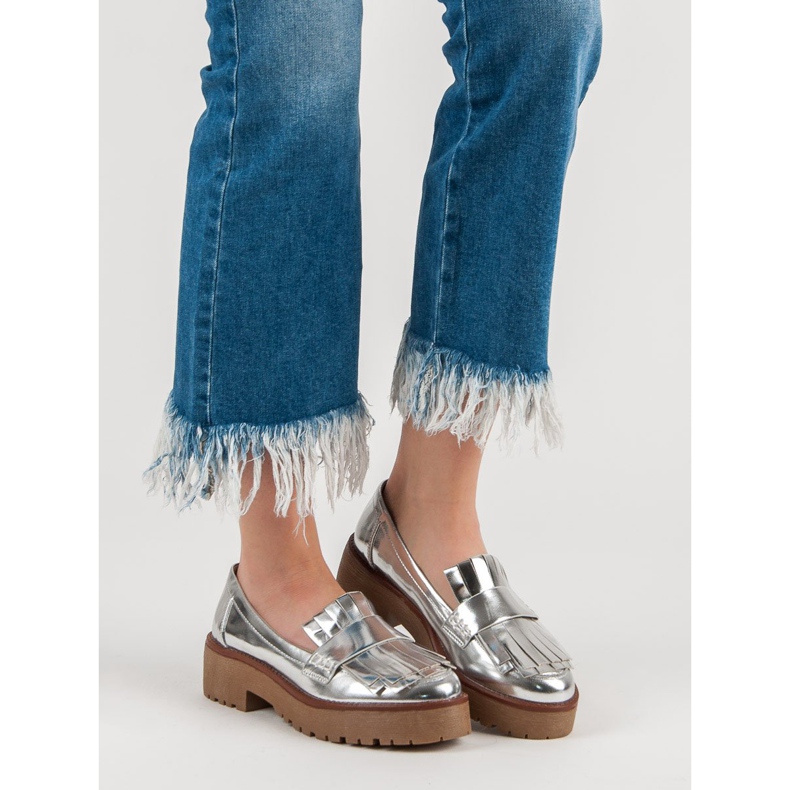 Corina Lakované mokasíny šedá 1