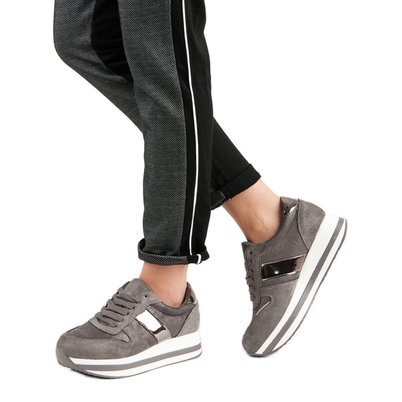 Bestelle Módní šedé tenisky šedá 2