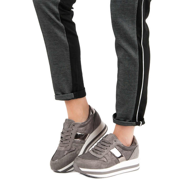 Bestelle Módní šedé tenisky šedá 1
