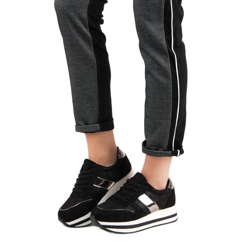 Bestelle Módní černé tenisky černý 2