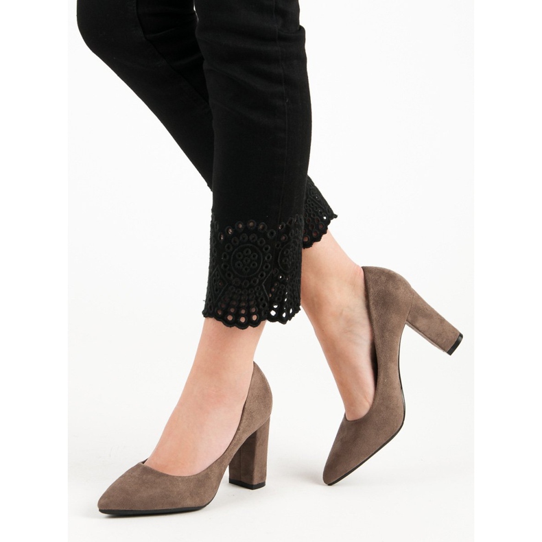 Ch. Creation Semišové Lodičky Na Sloupu hnědý 2