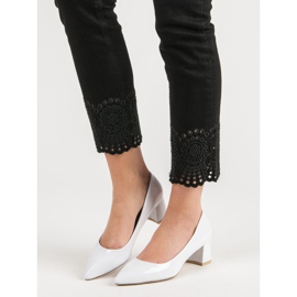 Diamantique Elegantní bílé lodičky bílý 1