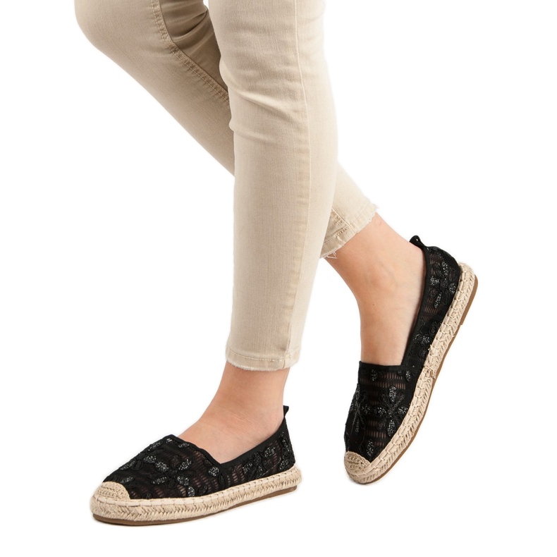 Sweet Shoes Krajkové espadrilky černá 2 Sweet Shoes Krajkové espadrilky černá 2