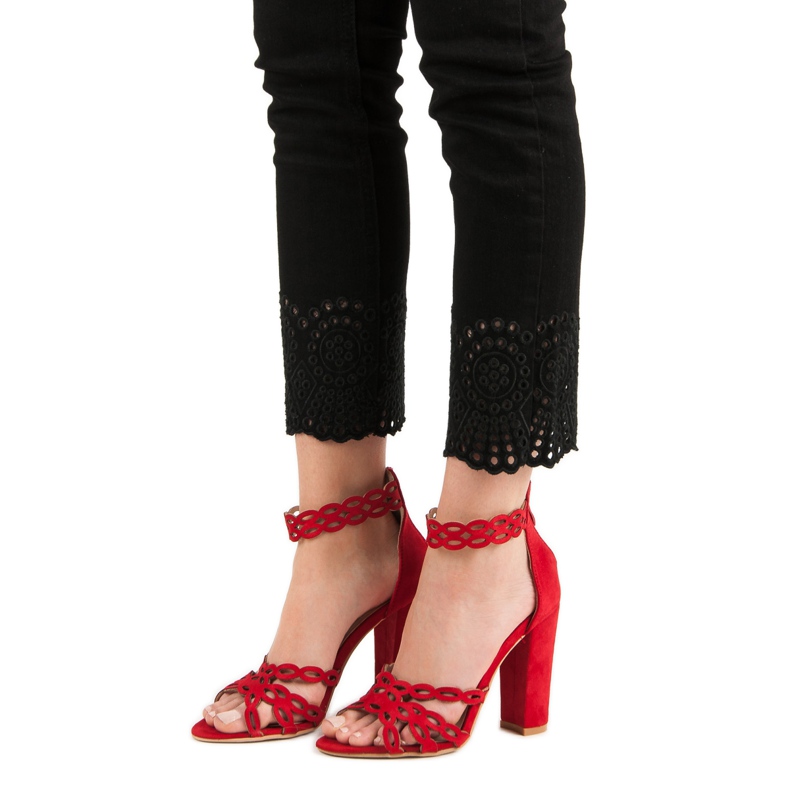 Laura Mode Červené Sandály Na Baru 1 Laura Mode Červené Sandály Na Baru 1