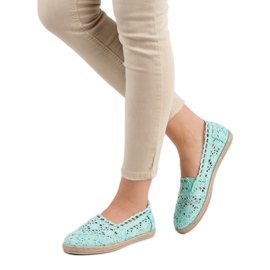 Sweet Shoes Espadrilky z mátové krajky zelený 2