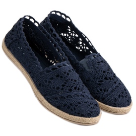 Sweet Shoes Tmavě modré krajkové espadrilky modrý námořnická modrá 2