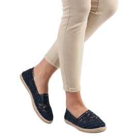 Sweet Shoes Tmavě modré krajkové espadrilky modrý námořnická modř 1