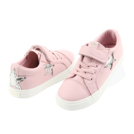 Tenisky na suchý zip Big Star hvězda 374104 růžový šedá 4