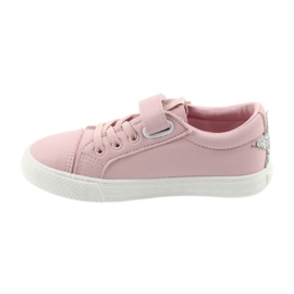 Tenisky na suchý zip Big Star hvězda 374104 růžový šedá 2