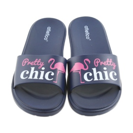 Dámské pantofle Flamingos Atletico bílý růžový námořnická modrá 3