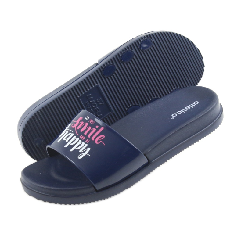 Námořnické modré pantofle Happy Atletico bílý růžový námořnická modrá 5